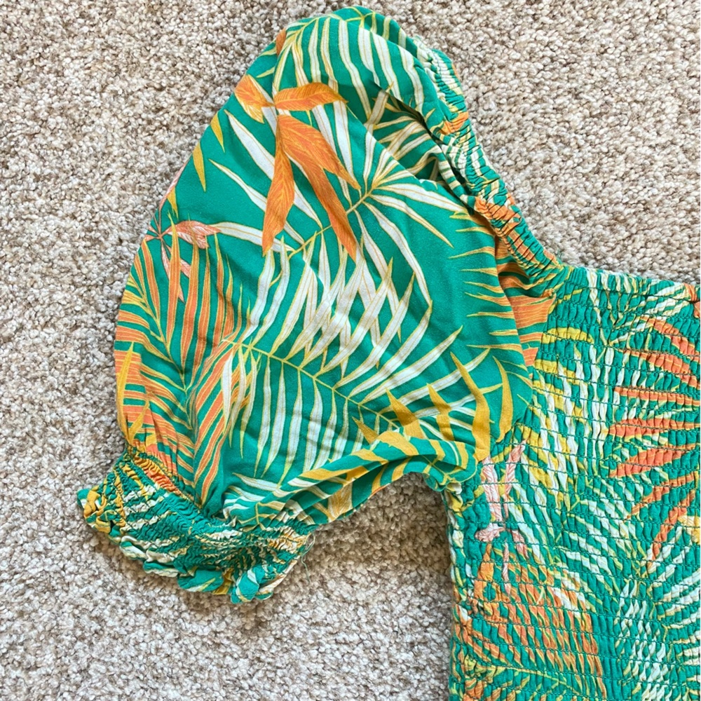 Betsey Johnson Tropical Smocked Maxi Dress, Medium - Picture 5 of 9